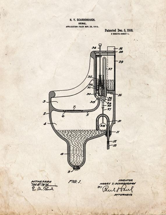 Urinal Patent Print