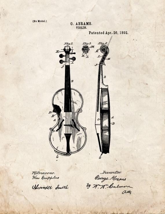 Violin Patent Print