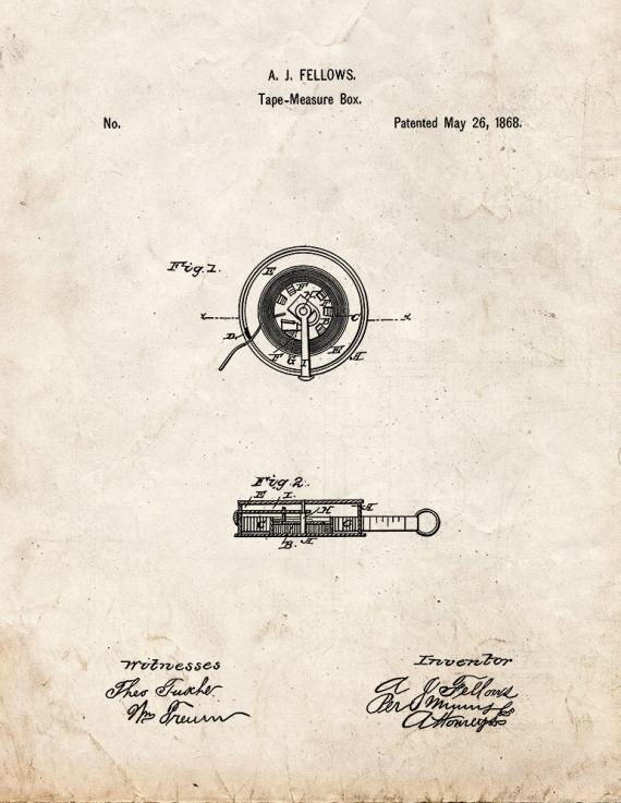 Tape Measure Box Patent Print