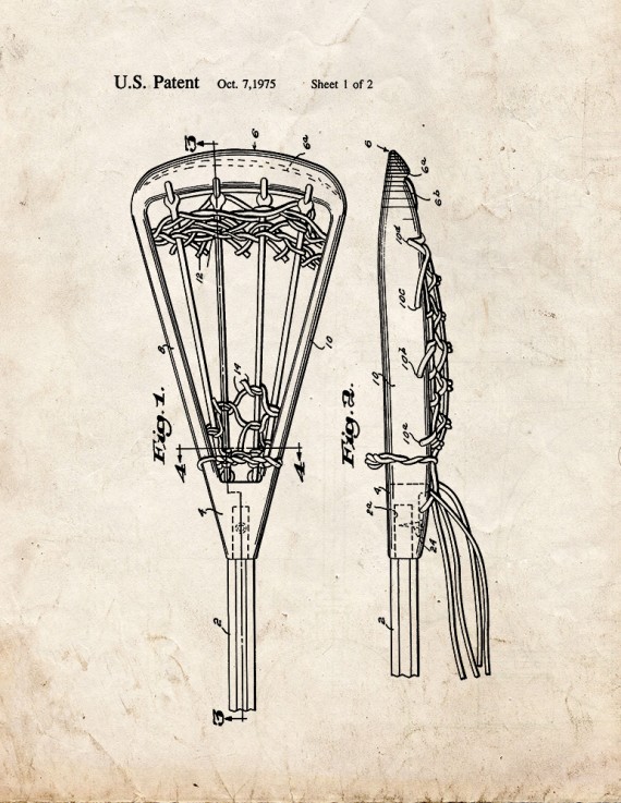 Lacrosse Stick Patent Print