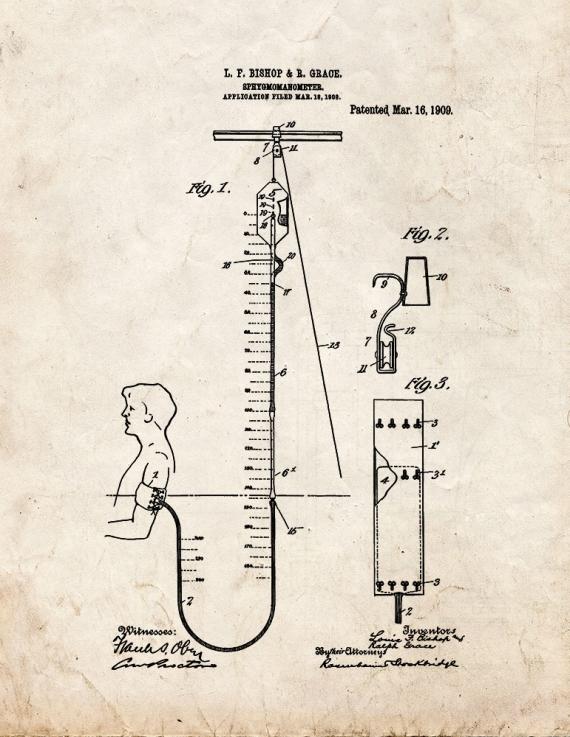 Sphygmomanometer Patent Print