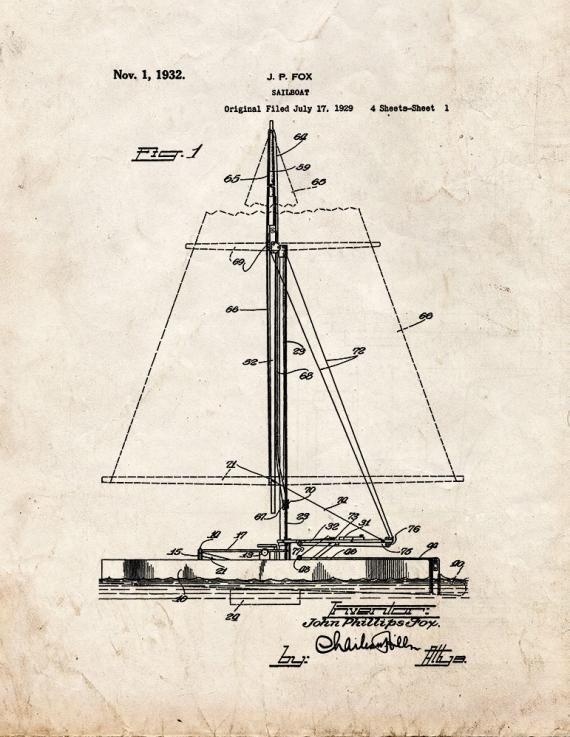 Sailboat Patent Print