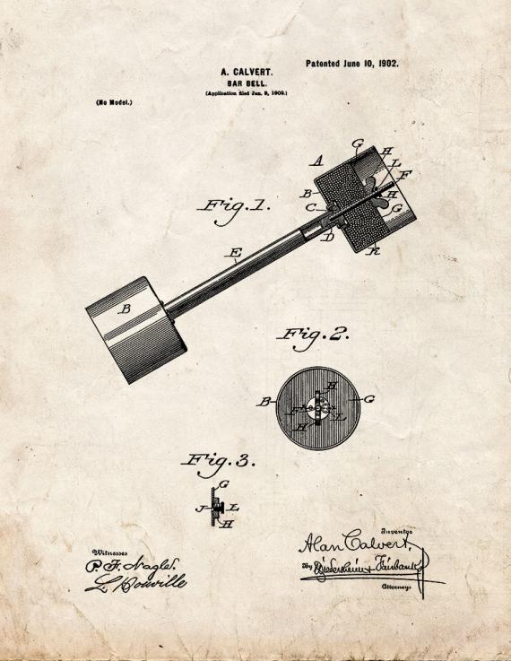 Barbell Patent Print