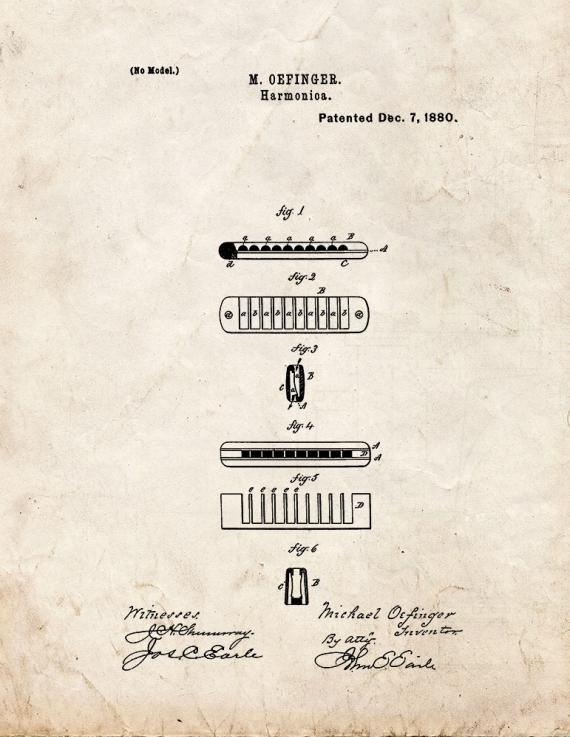 Harmonica Patent Print