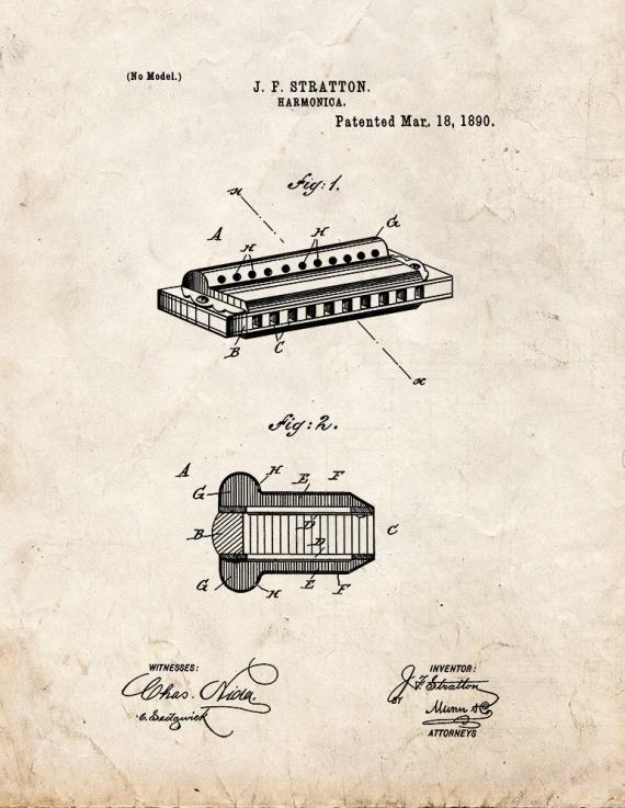 Harmonica Patent Print