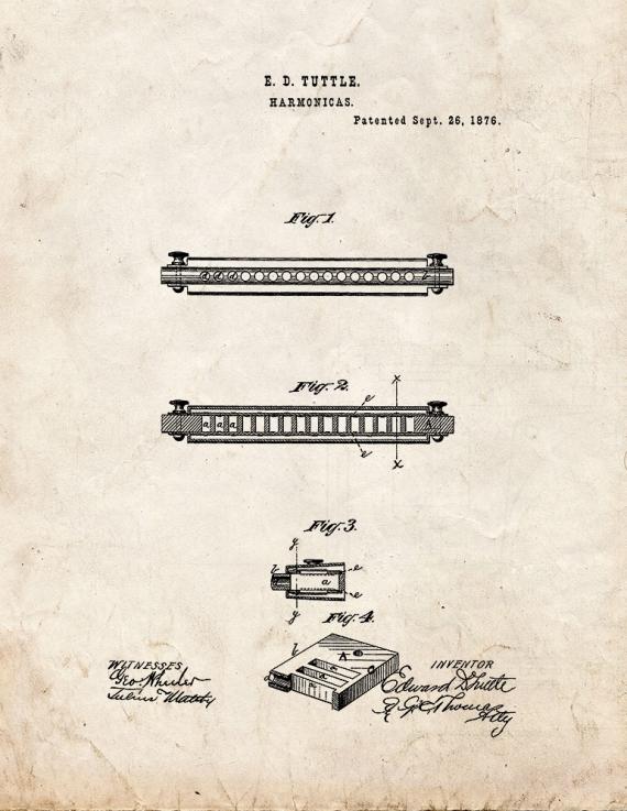 Harmonica Patent Print