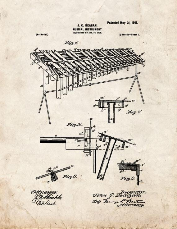 Marimba Patent Print