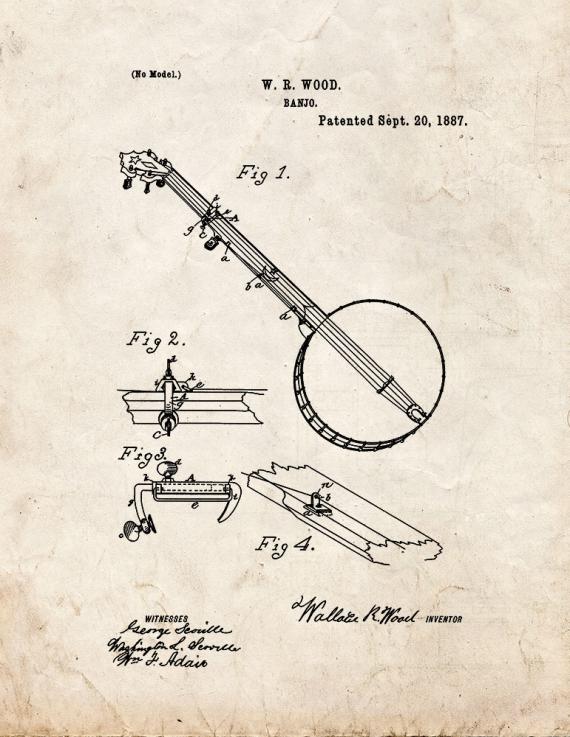 Banjo Patent Print