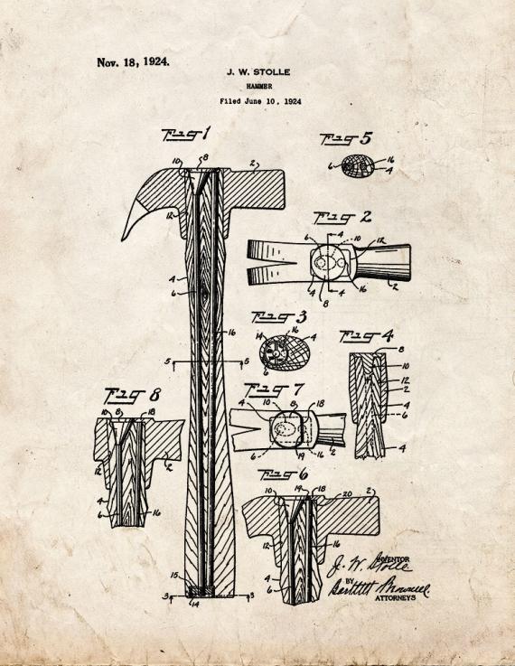 Hammer Patent Print