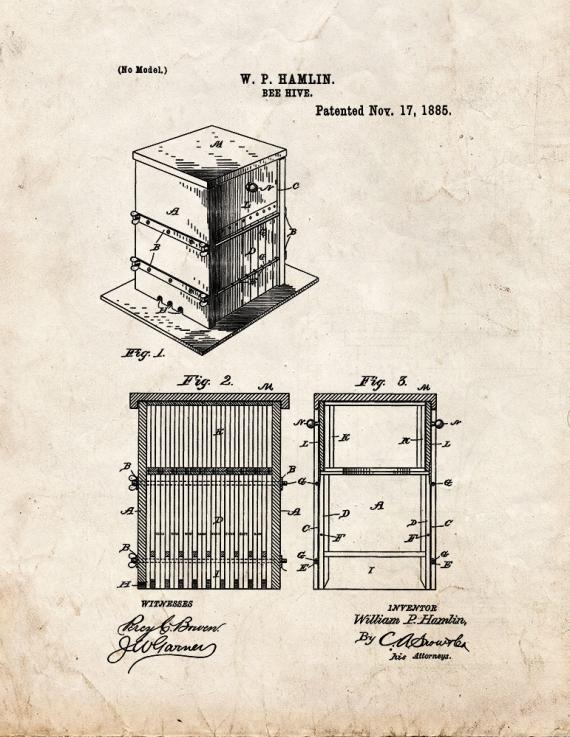 Beehive Patent Print