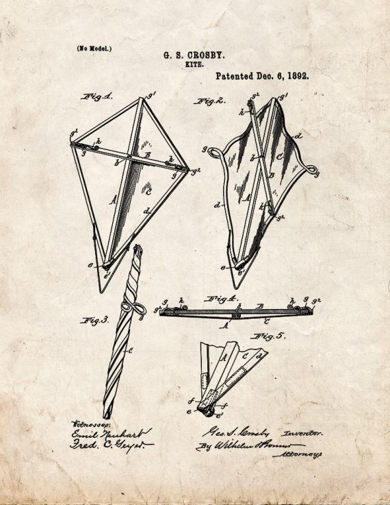 Kite Patent Print