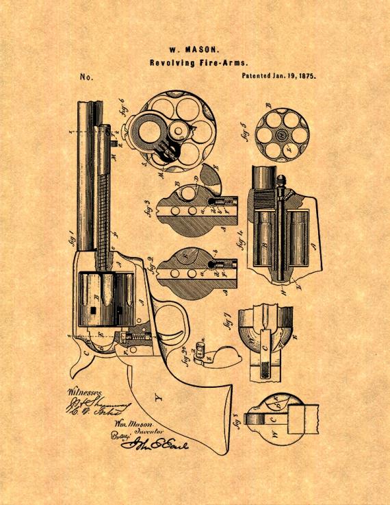 Mason Revolving firearm Patent Print