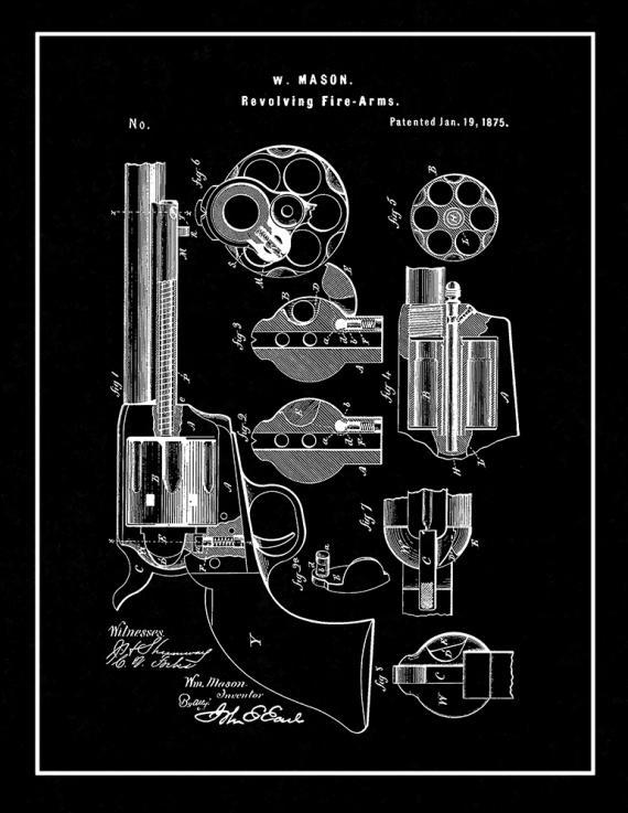 Mason Revolving firearm Patent Print