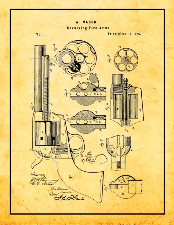 Mason Revolving firearm Patent Print
