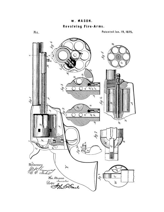Mason Revolving firearm Patent Print