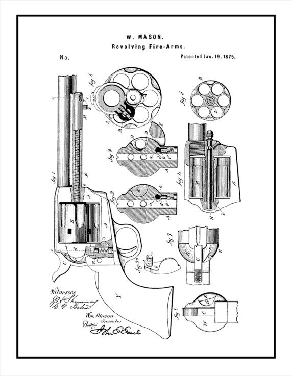 Mason Revolving firearm Patent Print