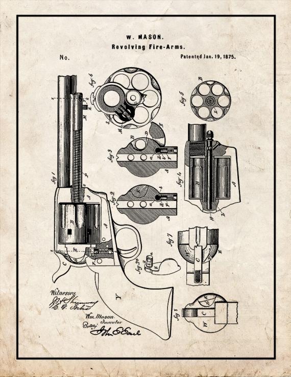 Mason Revolving firearm Patent Print