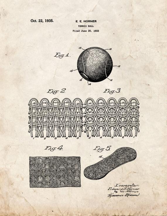 Tennis Ball Patent Print