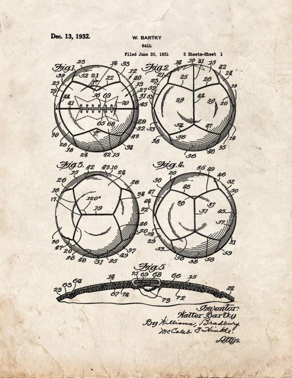 Soccer Ball Patent Print