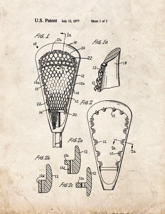 Lacrosse Stick Patent Print