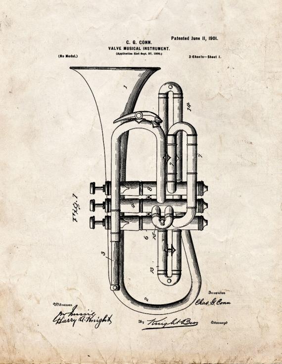 Cornet Patent Print