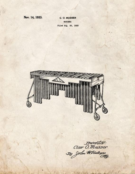 Marimba Patent Print