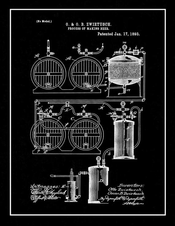 Process Of Making Beer Patent Print