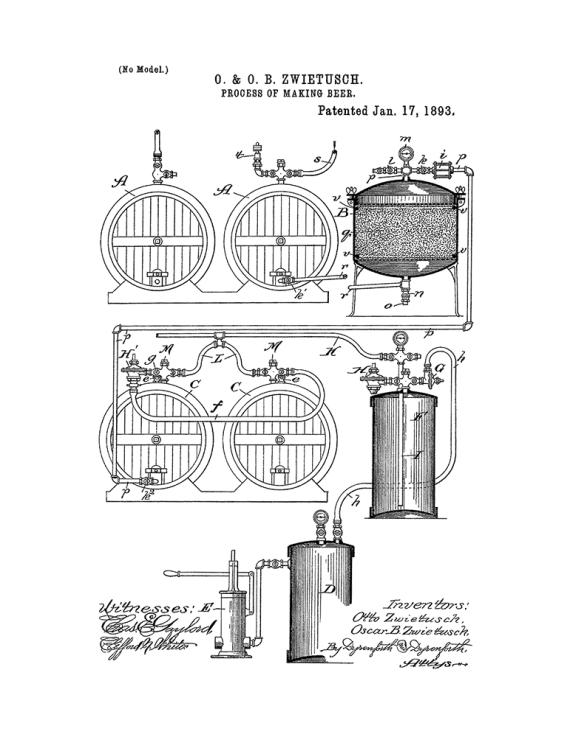 Process Of Making Beer Patent Print