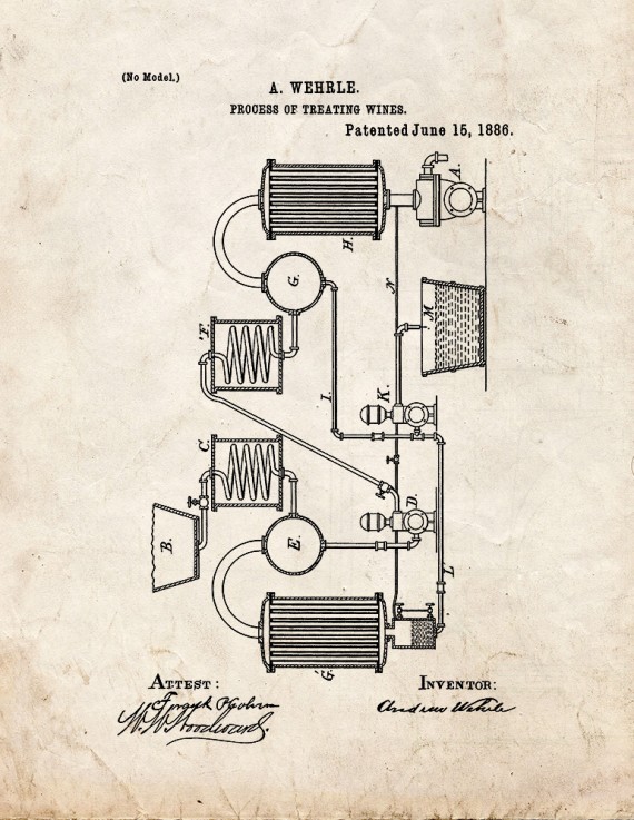 Process Of Treating Wine Patent Print