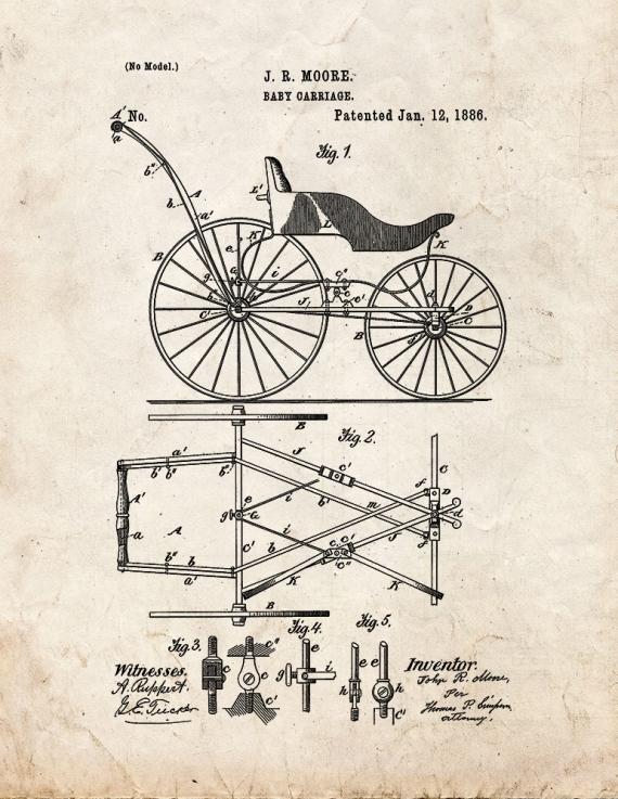 Baby Carriage Patent Print