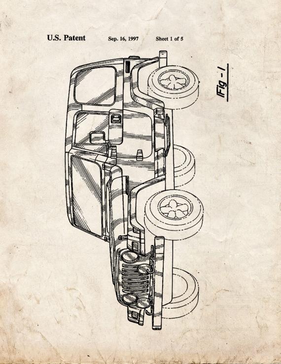 Jeep Wrangler Patent Print