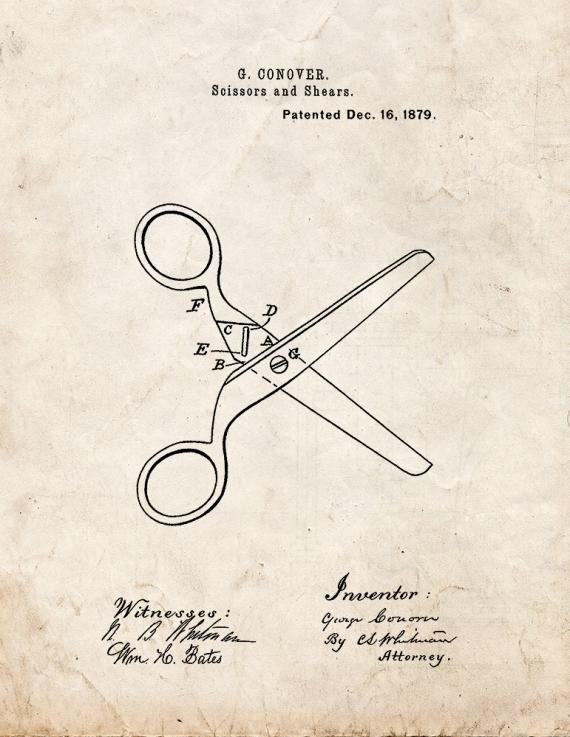 Scissors Patent Print