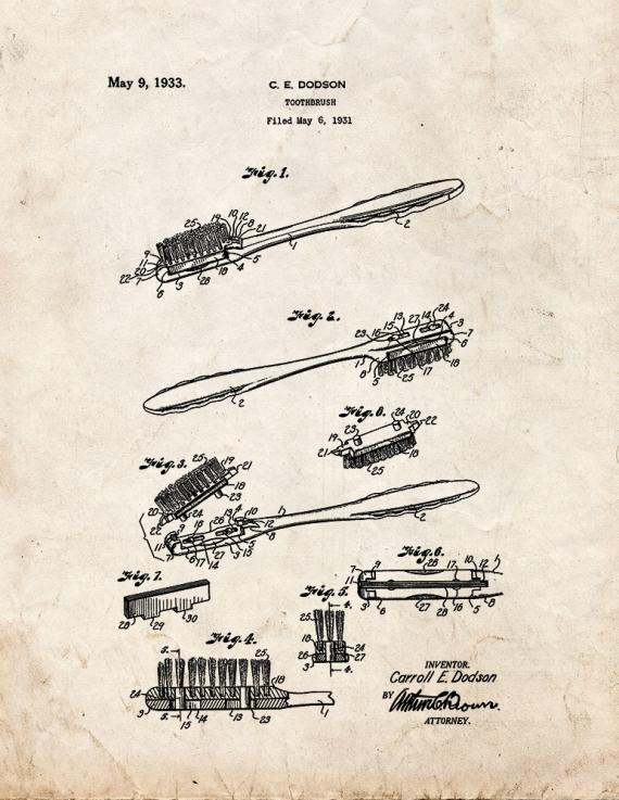 Toothbrush Patent Print