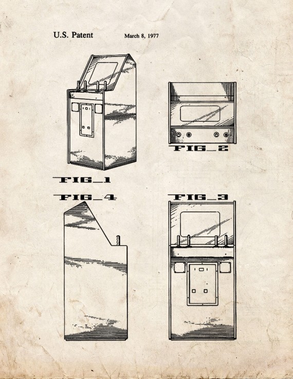 Atari Video Game Cabinet Patent Print
