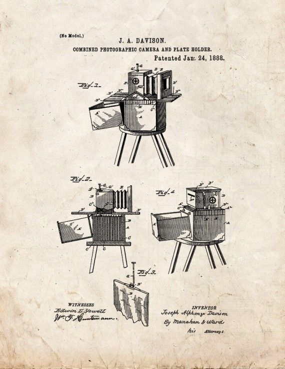 Photographic Camera Patent Print