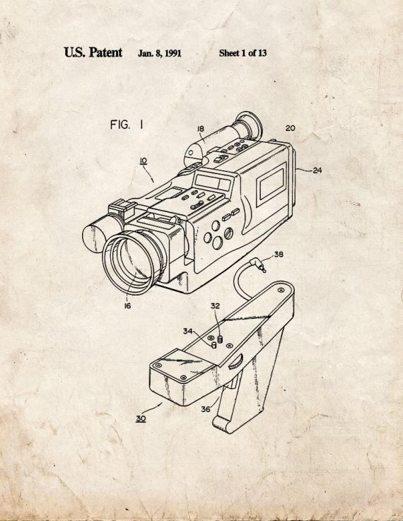 Video Camera Patent Print