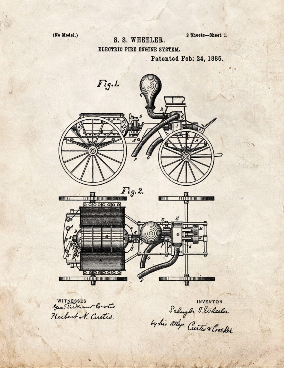 Electric Fire-engine System Patent Print