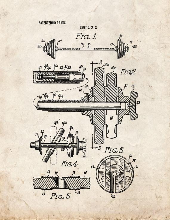 Barbell Patent Print