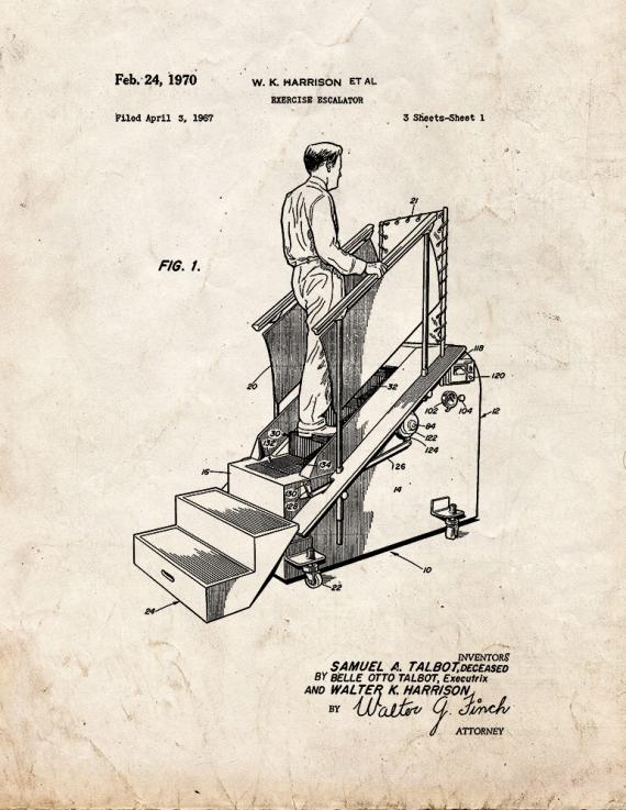 Stairclimber Patent Print