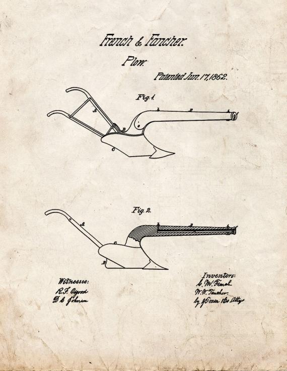 Plow Patent Print