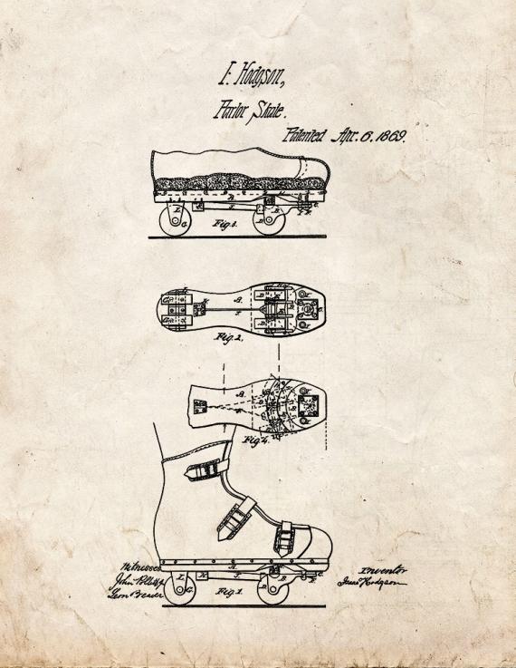 Roller Skate Patent Print