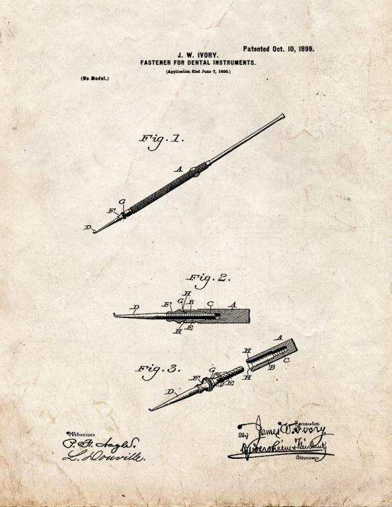 Dental Instrument Patent Print