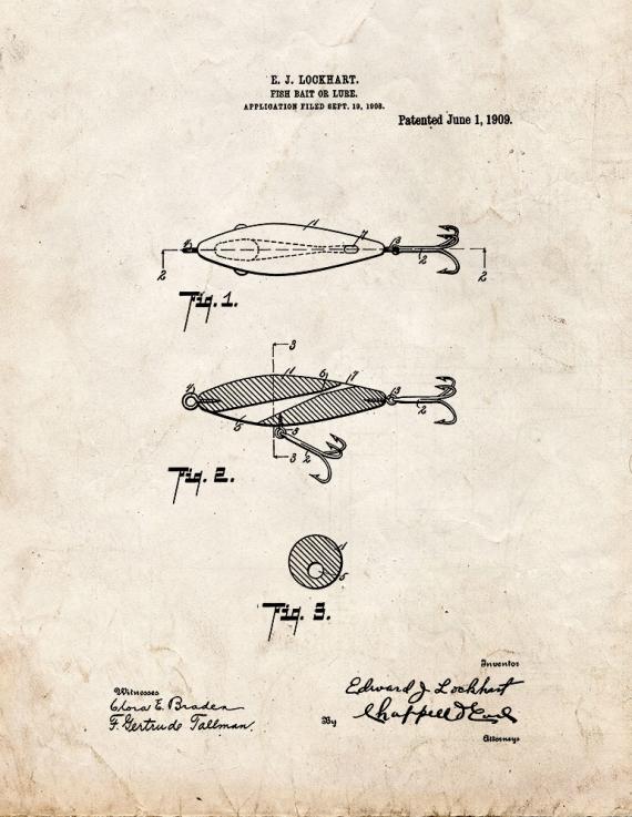 Fish Bait or Lure Patent Print