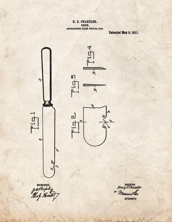 Knife Patent Print