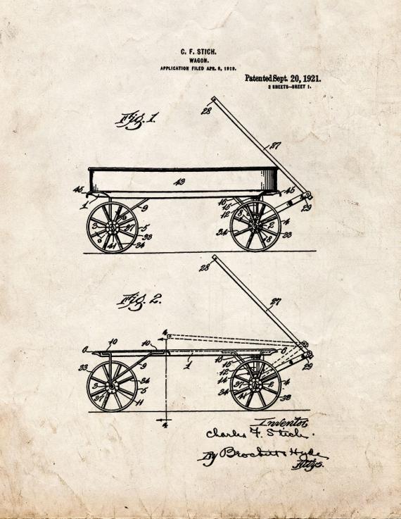 Wagon Patent Print