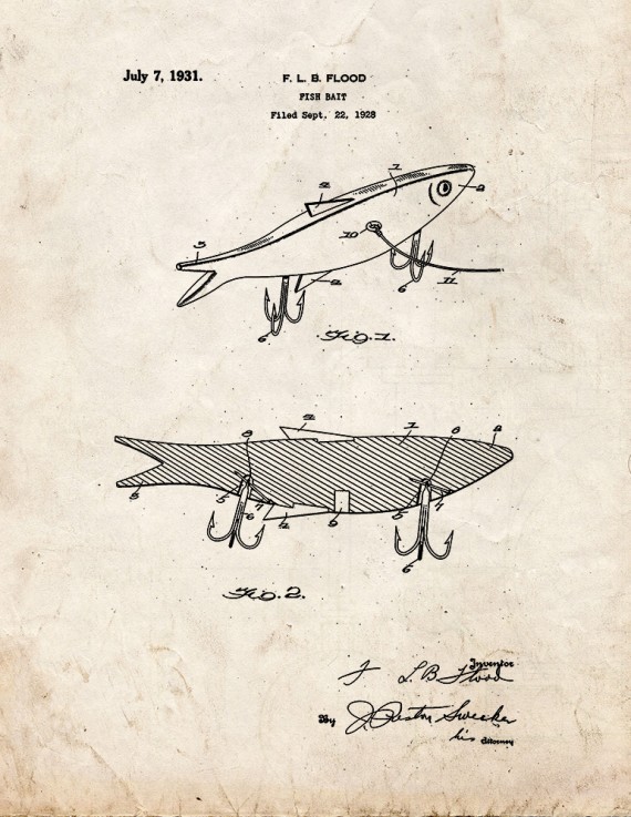 Fish Bait Patent Print