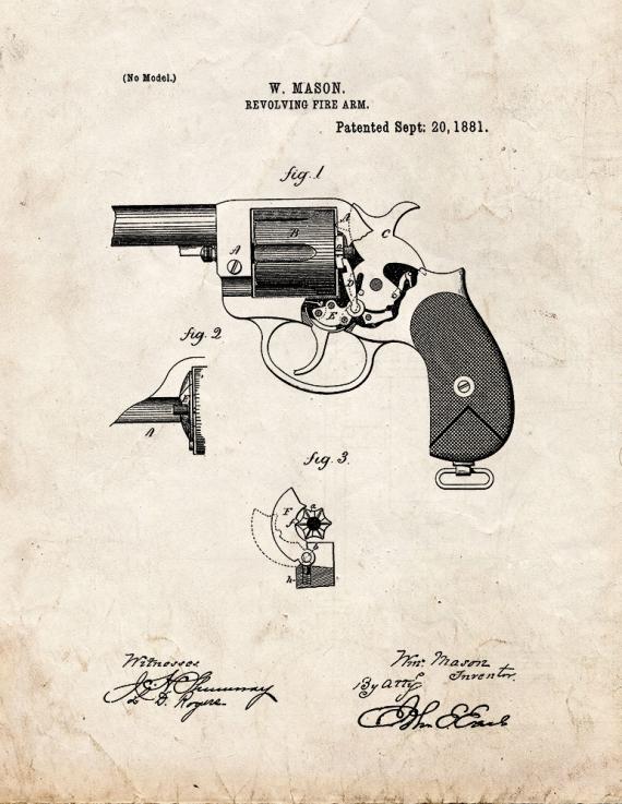 Mason Revolving firearm Patent Print