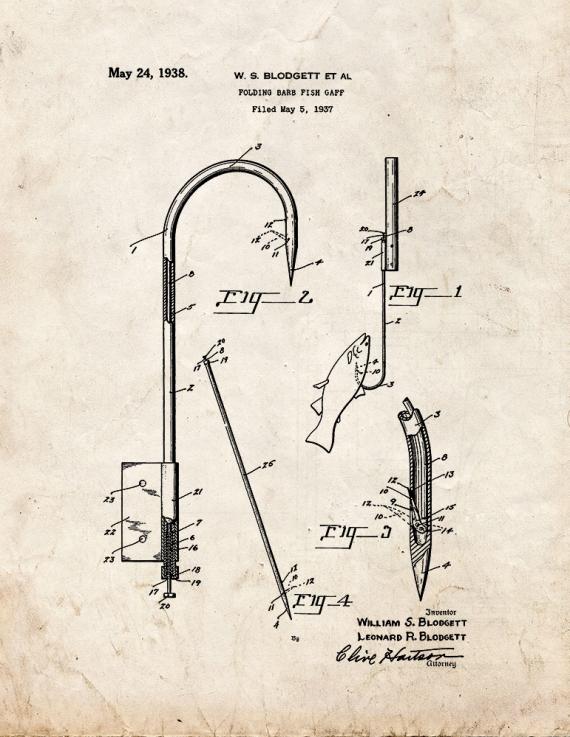 Gaff for Fishing Patent Print