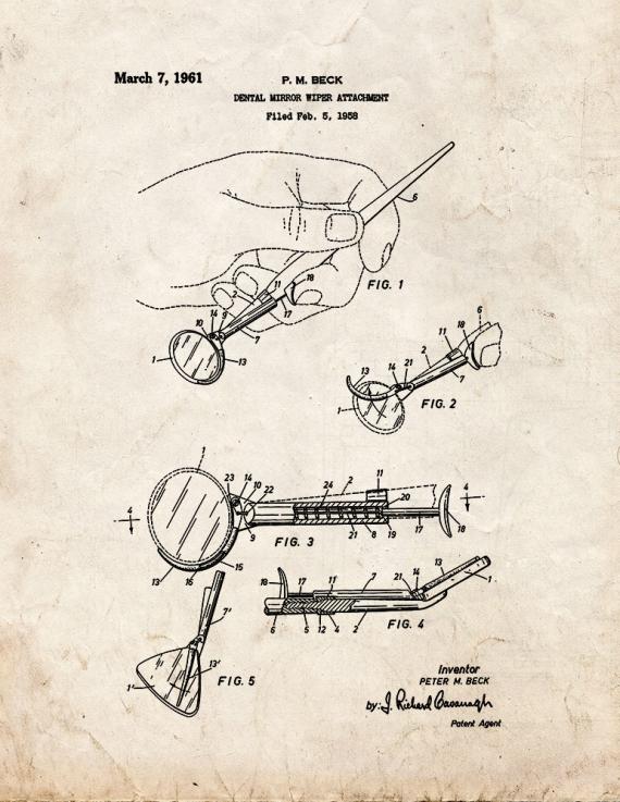 Dental Mirror Patent Print