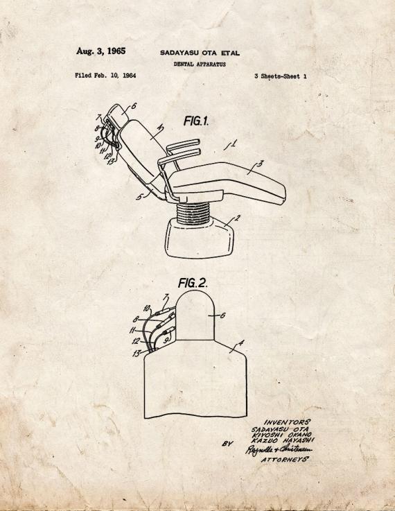 Dental Chair Patent Print